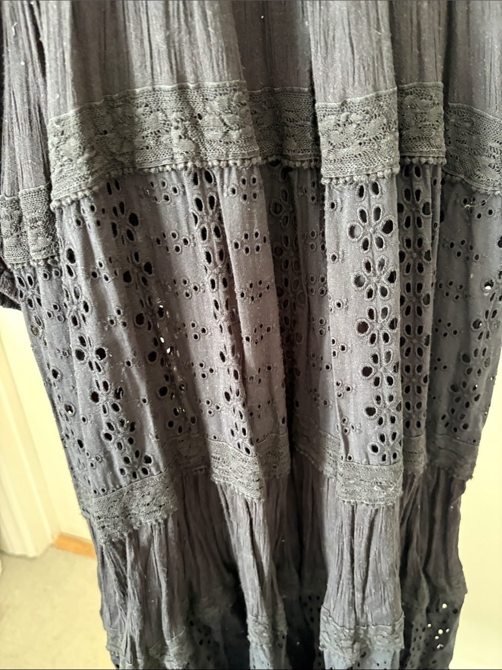 Free People Women’s Black Eyelet Maxi Dress - Picture 4 of 4